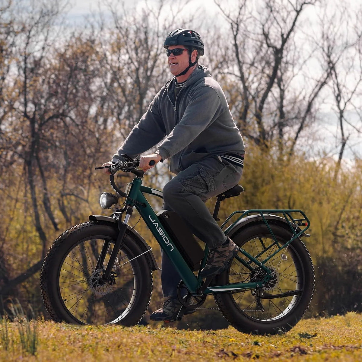 Jasion EB5 MAX Electric Bike for Adults, 750W Electric Mountain Bike with 48V 15Ah Battery, 26'' Fat Tire Off-Road Ebike, 28MPH Shimano 7 Speed Bicycle UL2849
