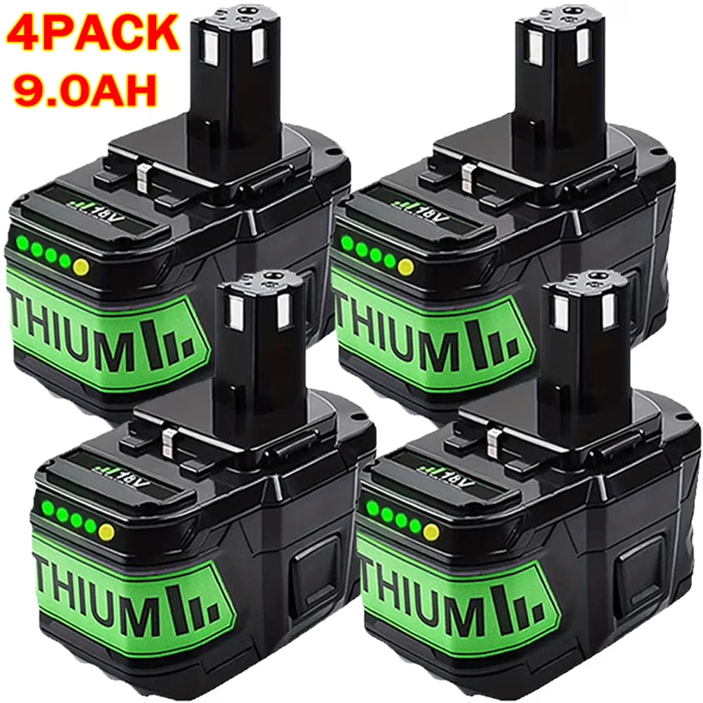 4Pack for ryobi p108 18v 9.0Ah battery lithium-ion one plus high capacity 109