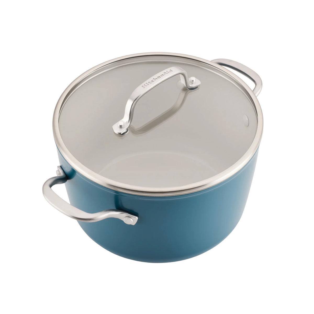KitchenAid Hard-Anodized 10 Pcs Ceramic Induction Cookware Set, Dishwasher Safe and Oven Safe to 500��F, Agave Blue