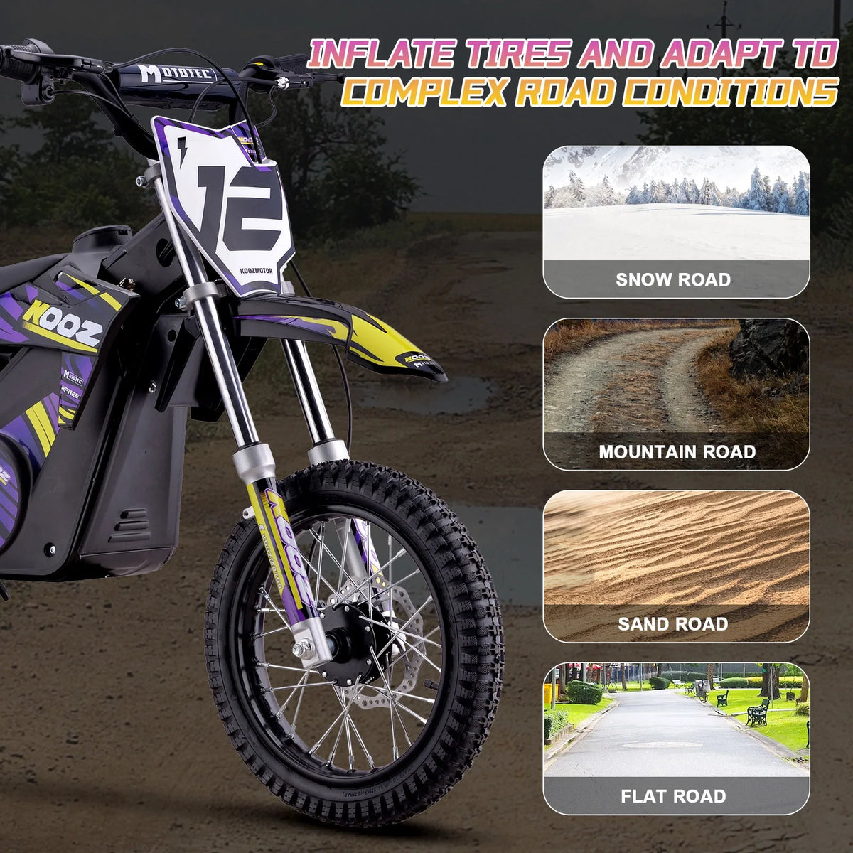 MotoTec 36v 1000w (HP112E) Electric Dirt Bike Blue