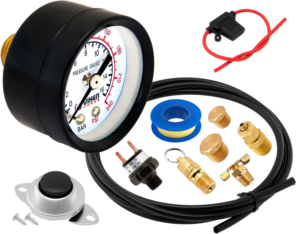 Vixen Horns OCTOPOD Train Horn Kit for Trucks/Car/Semi. Complete Onboard System- 200psi Air Compressor, 3 Gallon Tank, 8 Trumpets. Super Loud dB. Fits Vehicles like Pickup/Jeep/RV 12v VXO8330/8124XC