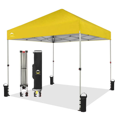 CROWN SHADES 8x8 Pop Up Canopy with One Push Setup Easy Outdoor Sun Shade for Events Parties Camping Forest Green