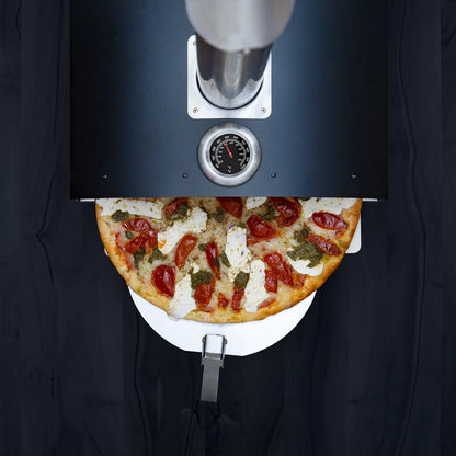 Deco Chef Outdoor Pizza Oven with 2-in-1 Pizza and Grill Oven Functionality, 13" Pizza Stone, Portable Stainless Steel Construction, Pizza Peel, Dough Scraper, Scoop, Slotted Grill (Black)