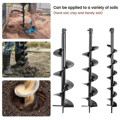 Jacgood 62cc Post Hole Digger 2 Stroke Petrol Gas Powered Earth Digger with 3 Auger Drill Bits (3" 5" & 8") + 3 Extension Rods for Farm Garden Plant