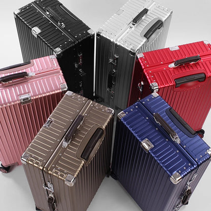 All Aluminum Magnesium Carry on Luggage Airline Approved, Hardside Carry on Suitcase with TSA Lock, Zipperless Luggage Checked Luggage Metal Rolling Luggage for Travel, Business