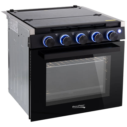 RecPro 17 Inch 3 Burner Propane RV Stove Gas Range without Hood, Silver