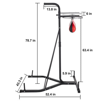 VEVORbrand Free Standing Punching Bag Stand, Unisex Boxing Set, Foldable Single Station Heavy Bag Stand, Punching Ball, Boxing Punching Speed Ball, Boxing Bag with Boxing Rack, for Training