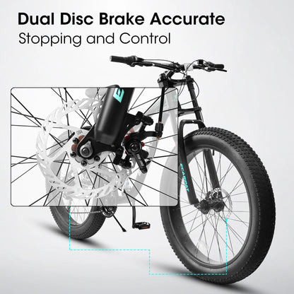 Ambifirner 26" Fat Tire Mountain Bike with Full Suspension - 4" Wide All-Terrain Tires & Shimano 21-Speed Drivetrain - Outdoor Bike for Men/Women 85% Pre-Assembled Durable Design