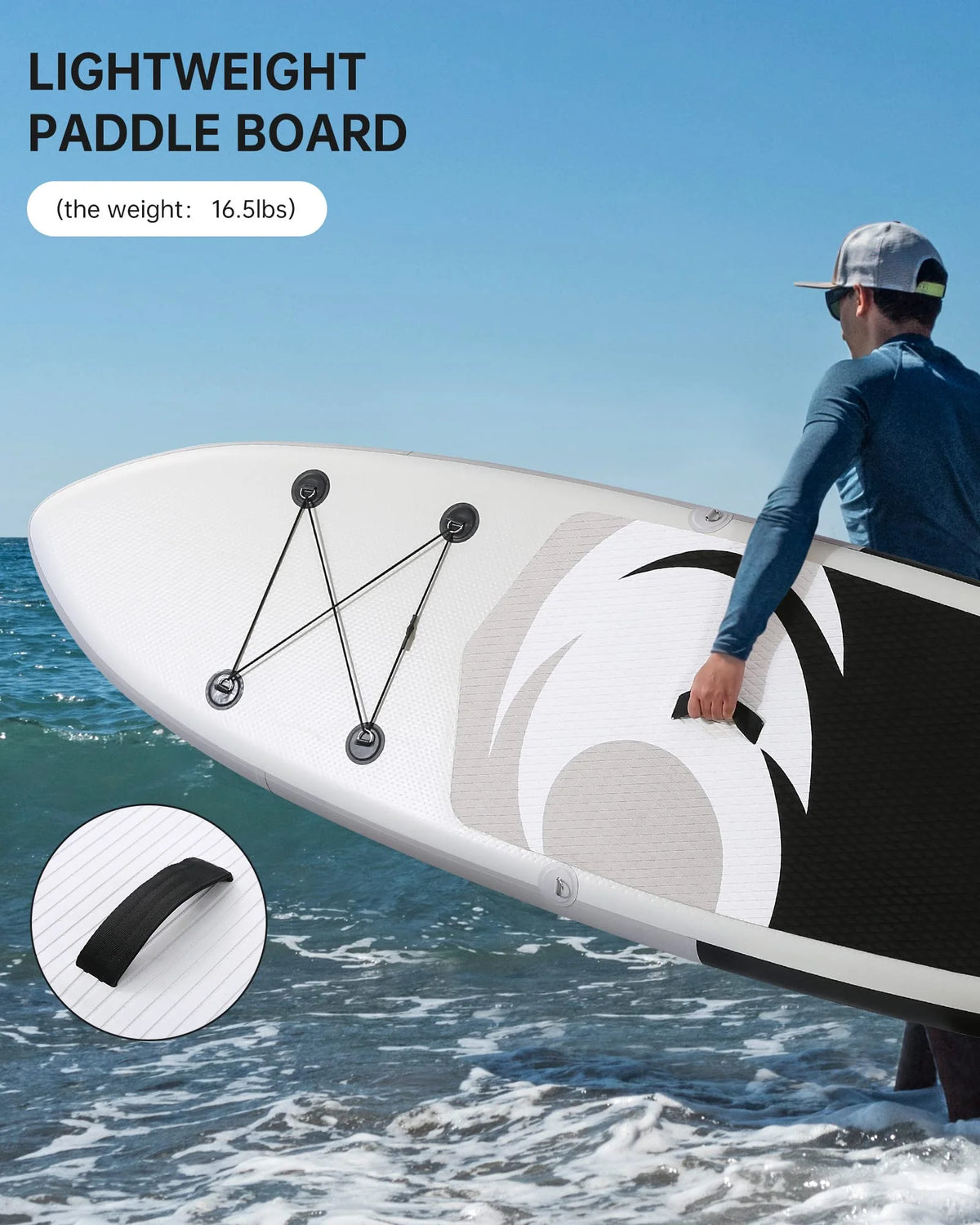 Naipo 10 in Inflatable Stand up Paddle Board 6 in Thick  SUP Paddle Board with Paddleboard Accessories Triple Action Pump Fishing Green