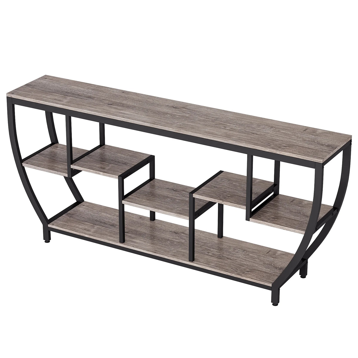 Tribesigns 70.9 Inch Entertainment Center with Storage Shelves, 70.9 Inch TV Stand for Television up to 80 Inches, Wood TV Media Console Table Unit for Living Room, Bedroom,Gray