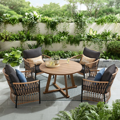 Better Homes & Gardens Lilah 2-Pack Outdoor Wicker Lounge Chairs, Black