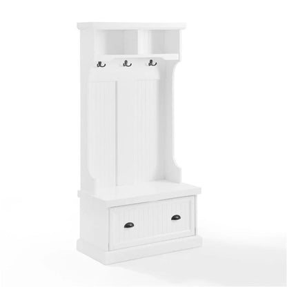 Crosley Furniture Shoreline Coastal MDF Wood Hall Tree in White