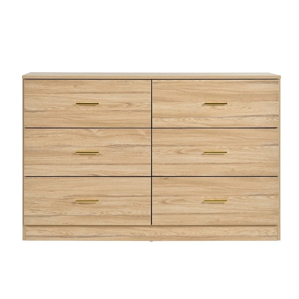 Kadyn White Chest of Drawer, 6 Double Drawer Dresser for Bedroom, Modern Storage Cabinet for Living Room, Dresser