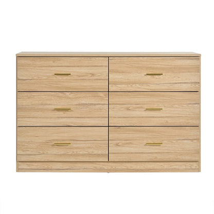Kadyn White Chest of Drawer, 6 Double Drawer Dresser for Bedroom, Modern Storage Cabinet for Living Room, Dresser
