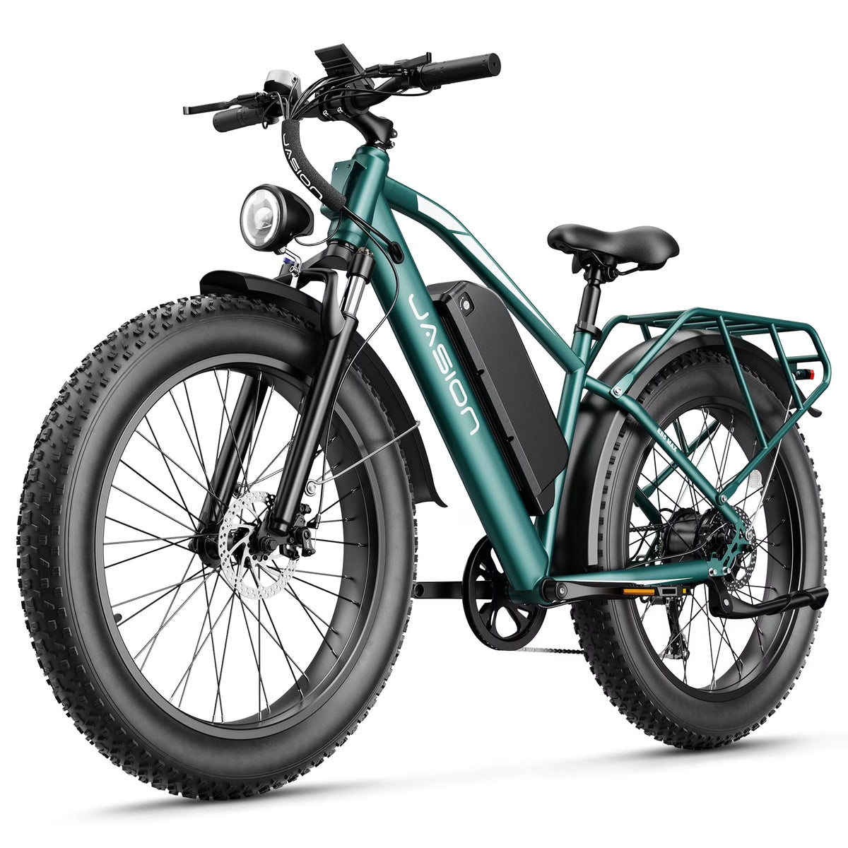 Jasion EB5 MAX Electric Bike for Adults, 750W Electric Mountain Bike with 48V 15Ah Battery, 26'' Fat Tire Off-Road Ebike, 28MPH Shimano 7 Speed Bicycle UL2849