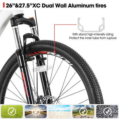 Hiland Mountain Bike for Woman, Shimano 21 Speed 26 inch Wheels Mountain Bicycle, Mint Green