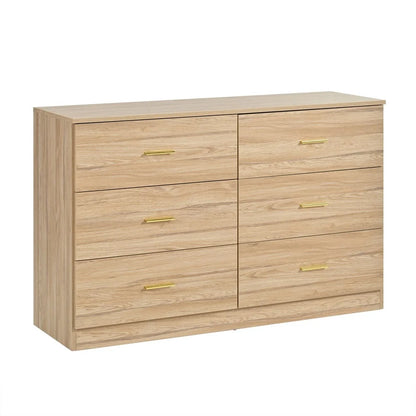 Kadyn White Chest of Drawer, 6 Double Drawer Dresser for Bedroom, Modern Storage Cabinet for Living Room, Dresser