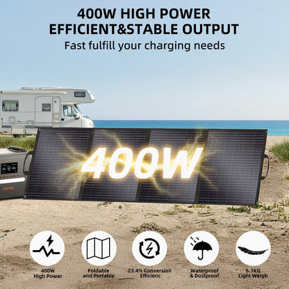 Solarplay 2400W(4800W Peak) Solar Generator, with 400W Solar Panel,2160Wh Portable LiFePO4 Battery Power Station for Camping Home Backup RV