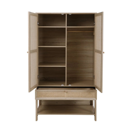 Loft Lyfe Joella Natural Rattan Wardrobe Dresser