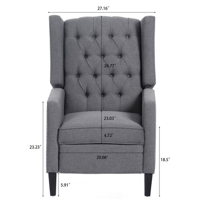 Recliner Chair, Living Room Chairs with Arms, Adjustable Single Reclining Sofa, Home Theater Seating Arm Chair with Thick Padded Seat, Footrest, Lounge Chair for Bedroom, Blue