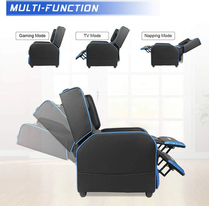 PUKAMI Gaming Recliner Chair for Adults 400lbs Racing Style Sofa Big and Tall PU Leather Recliner Seating Modern Ergonomic Lounge Recliner Chair Comfortable Home Movie Theater for Living Room