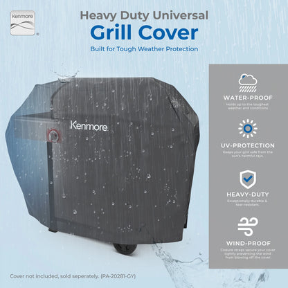 Kenmore BBQ Propane Gas Grill - 5 Burners with Side Burner & Searing Zone, 644 Sq. In. Stainless Steel Grill, 66,000 BTU, Ideal for Outdoor Cooking, Patio & Backyard, Black