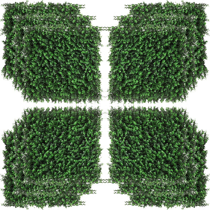 DUOSONG Outsunny Grass Wall Panels, 20" X 20" Artificial Grass Wall Decor,Greenery Backdrop Panels Wall For Outdoor, Indoor, Garden, Fence, Backyard, Fresh Green Green POLYETHYLENE Garden & Outdoor