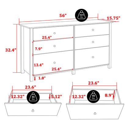 VEIKOUS Oversized 5-Drawer Dresser Chest, Large Storage Dresser for Bedroom Storage, Oak