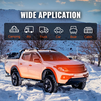 KFFKFF Diesel Air Heater, 12V 5KW Integrated Diesel Heater with Remote and LCD Display, 5L Tank Compact Diesel Heating Solution, Quick Warm-up for RVs, Trailers, Campers, Boats, and Indoor Use