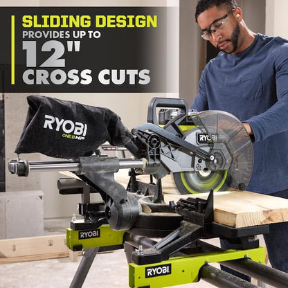ONE+ HP 18V Brushless Cordless 2-Tool Combo Kit with Miter Saw and Compact Portable Jobsite Table Saw (Tools Only)