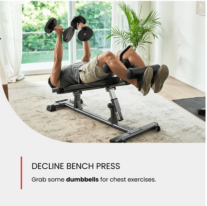 Finer Form Semi, Commercial Sit Up Bench Elite, Reverse Crunch Handle for Ab Exercises, Reverse Crunch and Decline Sit Up with 4 Adjustable Height Settings, Black
