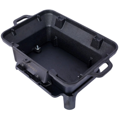 Hibachi Grill, 16" Portable Cast Iron Outdoor Tabletop Grill, Handled Mini Japanese BBQ Charcoal Stove, Small Durable Camping Cast Iron Grill with Grate Hook