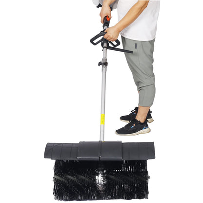 52CC 2-Stroke Broom Sweeper, Walk Behind Handheld Gas Powered Snow Sweeper, Brush Broom Sweeping Machine for Garden Lawn Yard Sidewalk Driveway Snow Cleaning, Broom Brush 24x9" EPA, D9025