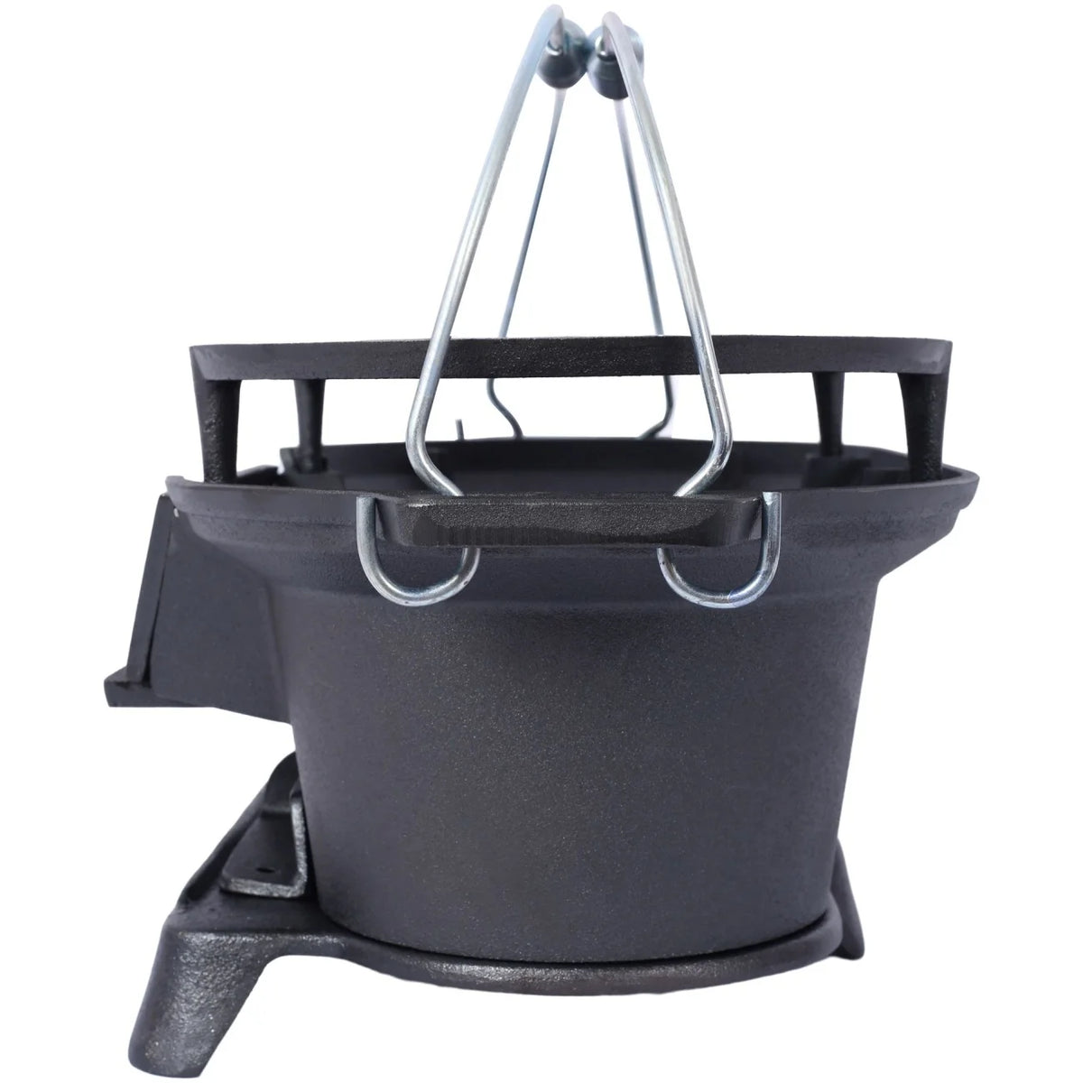 Hibachi Grill, 16" Portable Cast Iron Outdoor Tabletop Grill, Handled Mini Japanese BBQ Charcoal Stove, Small Durable Camping Cast Iron Grill with Grate Hook
