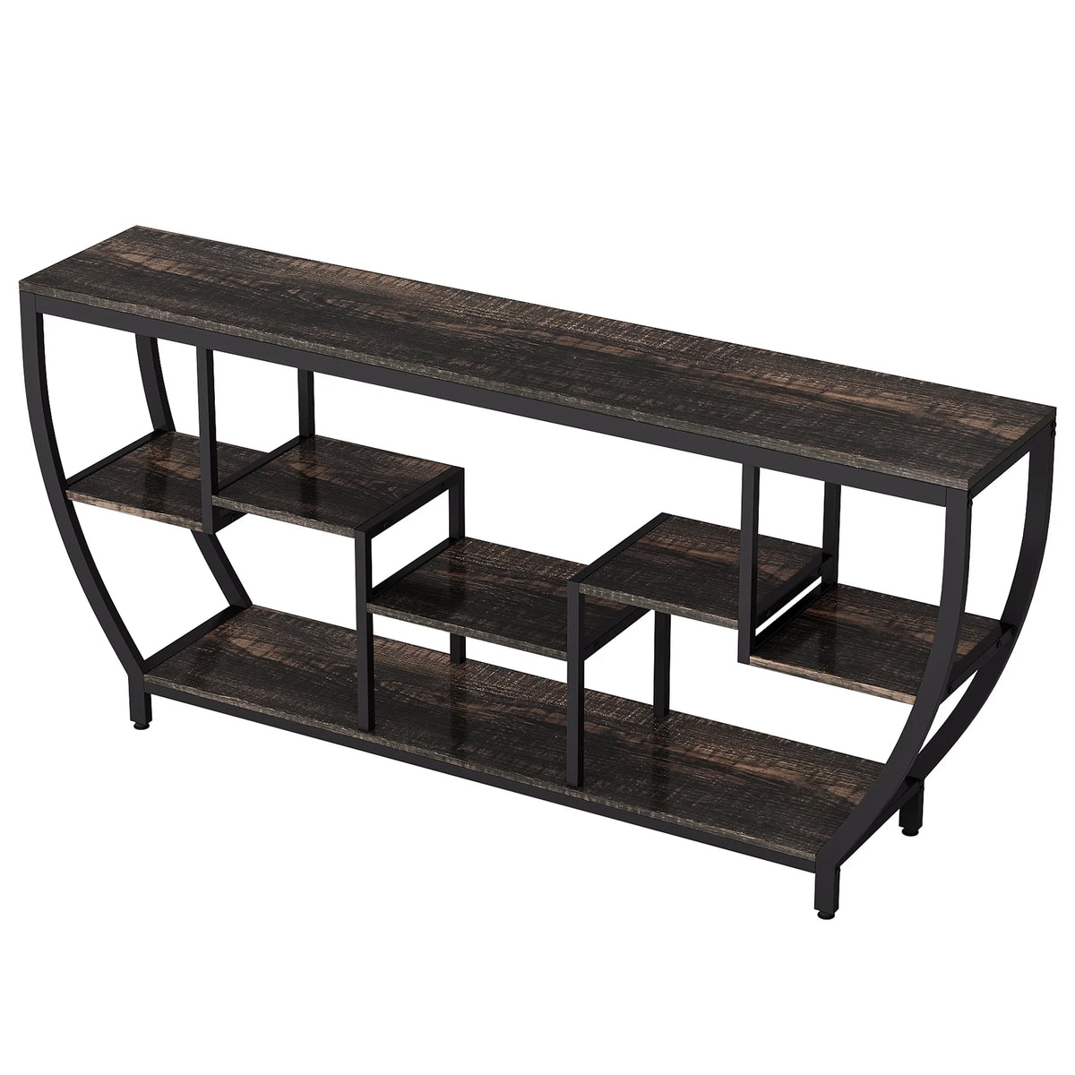 Tribesigns 70.9 Inch Entertainment Center with Storage Shelves, 70.9 Inch TV Stand for Television up to 80 Inches, Wood TV Media Console Table Unit for Living Room, Bedroom,Gray