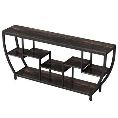 Tribesigns 70.9 Inch Entertainment Center with Storage Shelves, 70.9 Inch TV Stand for Television up to 80 Inches, Wood TV Media Console Table Unit for Living Room, Bedroom,Gray