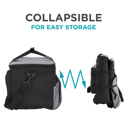 Ivation Portable Electric Cooler Bag | 15L Soft Sided Thermoelectric Travel Cooler with Shoulder Strap, Storage Pocket & DC 12V Plug in for Car, Truck & RV Camping