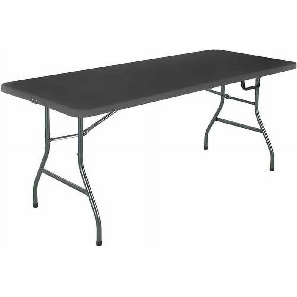 Cosco 6 Foot Centerfold Folding Table, Black