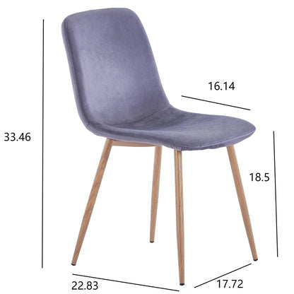 Highsound Dining Chairs Set of 4,Mid-Century Modern Upholstered Dining Chairs with Velvet Cushion Seat for Dinning Room&Living Room, Black