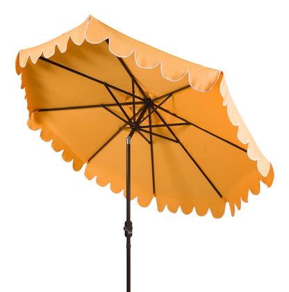 Safavieh Venice 9' Market Crank Tilt Patio Umbrella, Navy/White