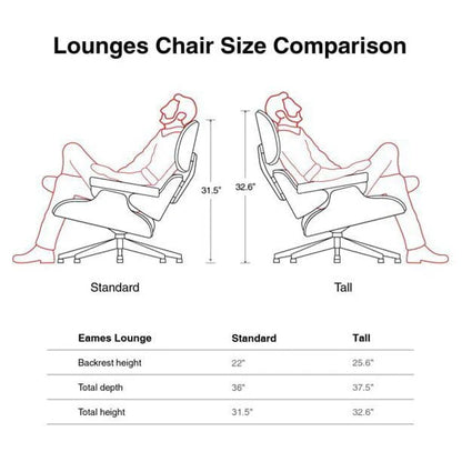 Lounge Chair, Mid Century Lounge Chair,Top Grain Leather Sofa for Living Room, Indoor Modern Lounge Chair and Ottoman Set, Chaise Lounge for Office, Study