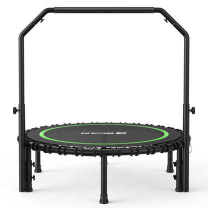 BCAN 450 LBS Foldable Mini Trampoline, 40" Fitness Trampoline with Bungees, Stable & Quiet Exercise Rebounder for Kids/Adults