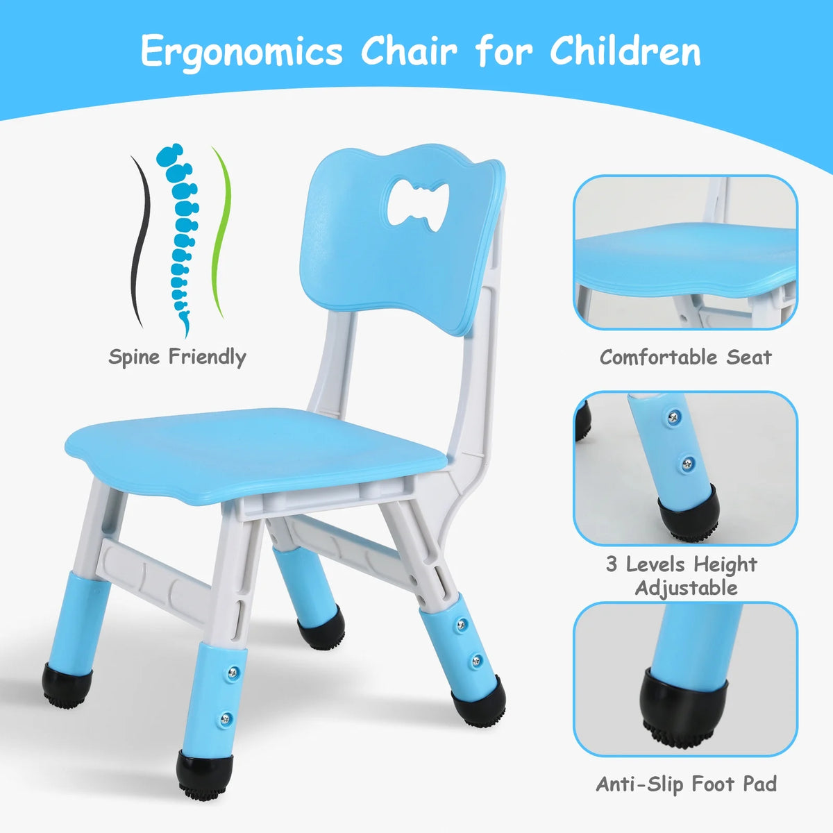 LAZY BUDDY Kids Table and 4 Chairs Set, Height Adjustable Toddler Desk with Graffiti Desktop, Kids Activity Table Set for Daycare, Home