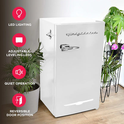 Frigidaire EFR376-C-PINK 3.2-Cu.-Ft. 65-Watt Retro Bar Fridge with Side Bottle Opener (Pink)