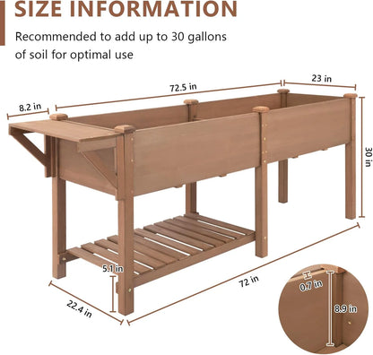 PETSCOSSET Large Raised Garden Bed Outdoor Wooden Planter Box with Legs for Gardening