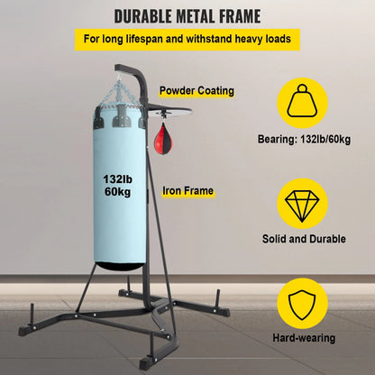 VEVORbrand Free Standing Punching Bag Stand, Unisex Boxing Set, Foldable Single Station Heavy Bag Stand, Punching Ball, Boxing Punching Speed Ball, Boxing Bag with Boxing Rack, for Training