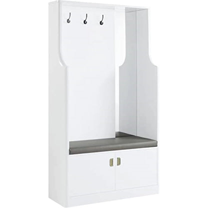 AC01030 - Hall Tree, White High Gloss Finish - Buck II