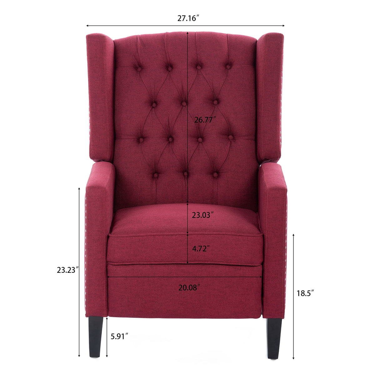 Recliner Chair, Living Room Chairs with Arms, Adjustable Single Reclining Sofa, Home Theater Seating Arm Chair with Thick Padded Seat, Footrest, Lounge Chair for Bedroom, Blue