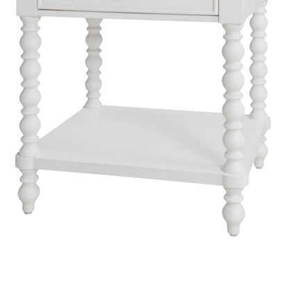 Pioneer Woman Harper Spindle Nightstand with USB Charging Ports, Adults and Teens, White Finish