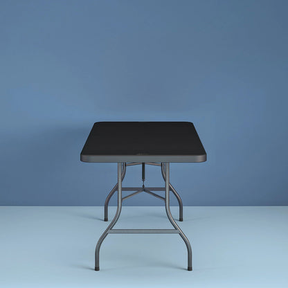 Cosco 6 Foot Centerfold Folding Table, Black